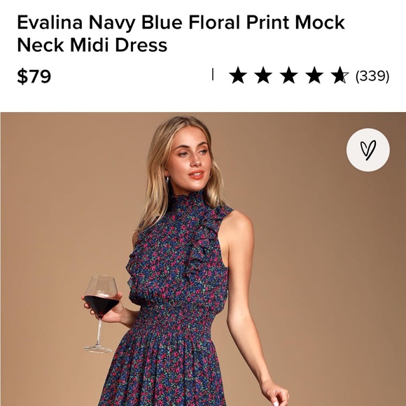 evalina navy blue floral print mock neck midi dress Rihoas Elegant Cap-Sleeve Floral A-Line Midi Dress with Sweetheart-Neck, Navy / M